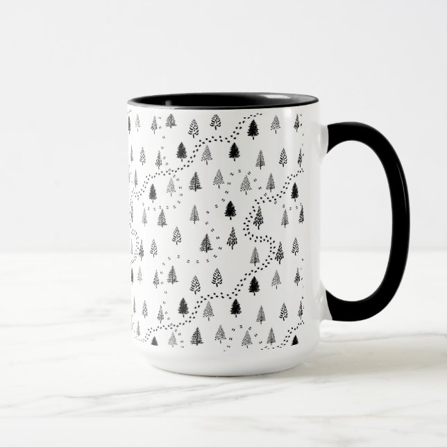 Waldbaumweg-Muster Tasse (Rechts)