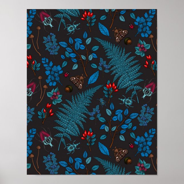 Waldbeeren, Blätter und Bugs 1 Poster (Vorne)