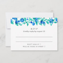 Waldbeeren. Hochzeit von Blaubeeren und MinzBeeren RSVP Karte