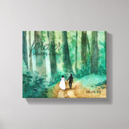 Waldbezogene Hochzeiten mit Aquarellwald Leinwanddruck