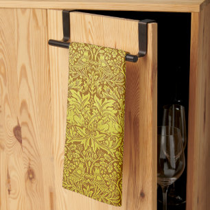Waldblätter Gold Kaninchen William Morris Muster Geschirrtuch