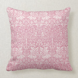 Waldblätter Rosa Kaninchen William Morris Muster Kissen