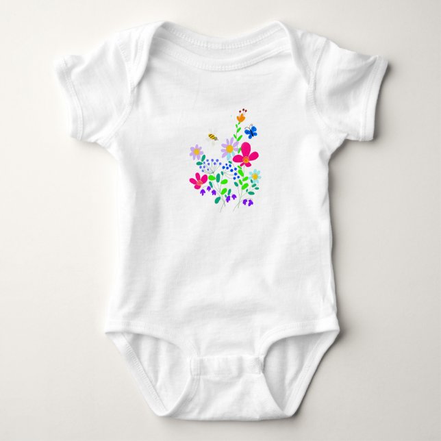 Waldblumen Baby Strampler (Vorderseite)