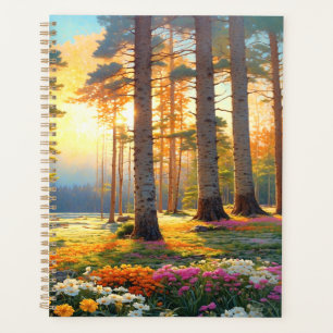 Waldblumen und sommerliche farbenfrohe Kunst Planer