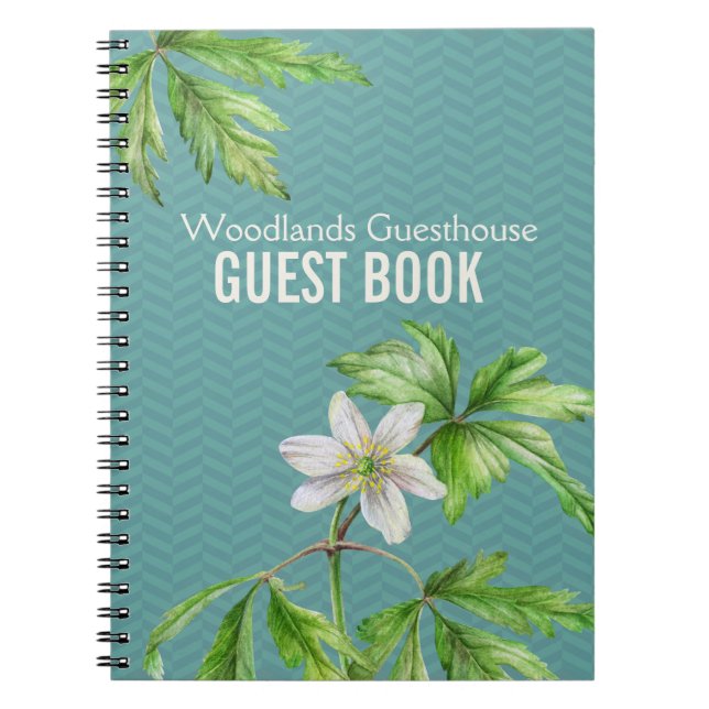 Waldblumenkunst u. Zickzack Gastbuchnotizbuch Notizblock (Vorderseite)