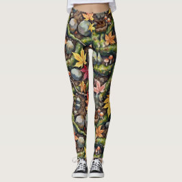 Waldboden Nahtloses Muster Leggings