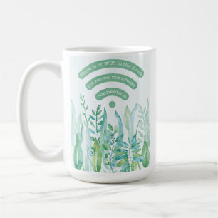 Waldboden - tropische Blätter plus Zitat Kaffeetasse