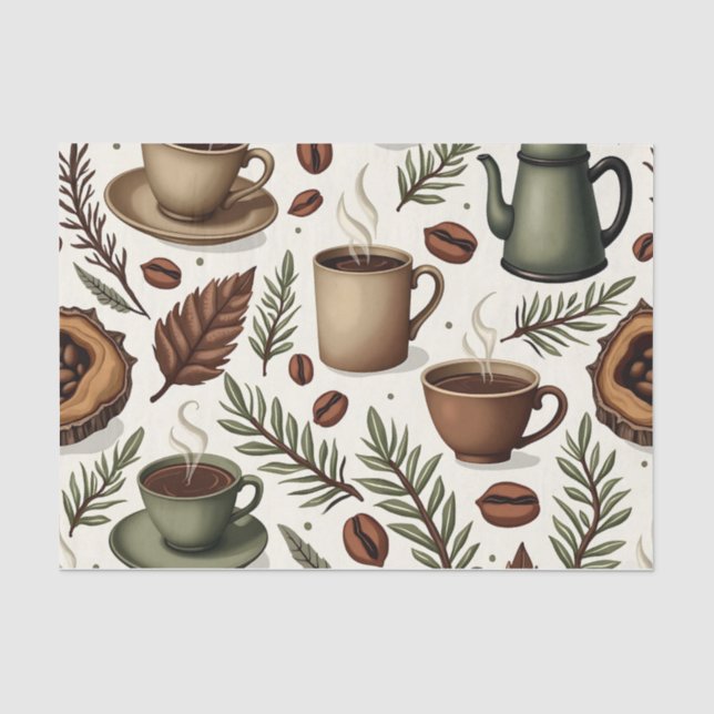 Waldbrand: Rustikales Kaffeegenetz Seidenpapier (Vorderseite)