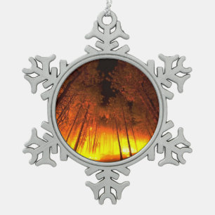 Waldbrand Schneeflocken Zinn-Ornament