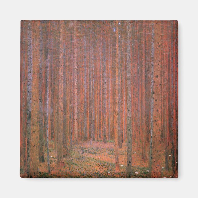 Waldbrand (von Gustav Klimt) Magnet (Vorne)