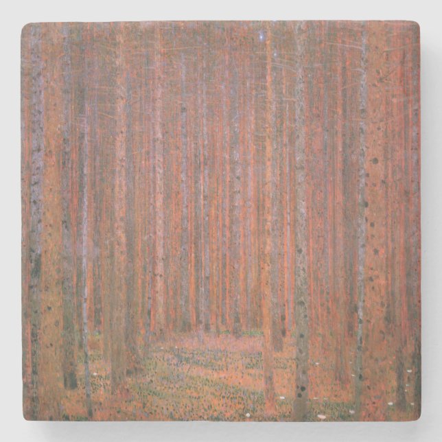 Waldbrand (von Gustav Klimt) Steinuntersetzer (Vorderseite)