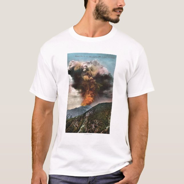 Waldbrandansicht in Berge T-Shirt (Vorderseite)