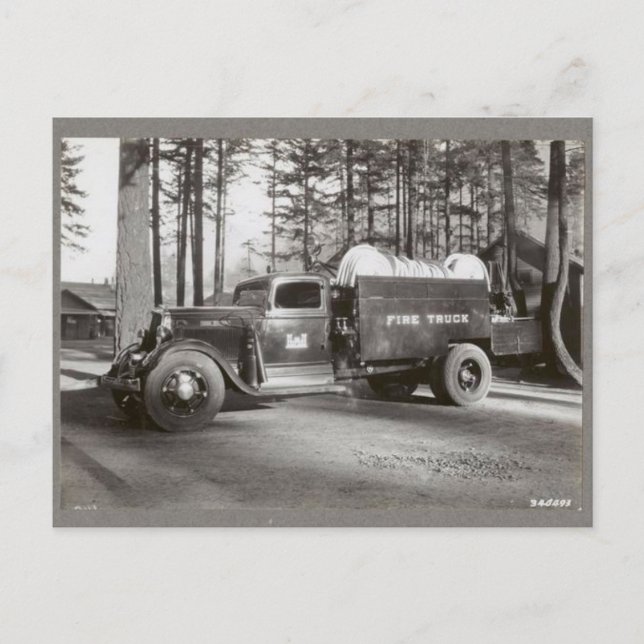 Waldbrandausrüstung: Feuerwehrwagen - Oregon Postkarte (Vorderseite)