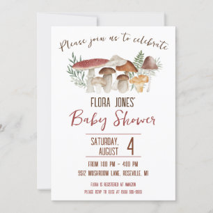 Waldbrände, Mushroom Themed Baby Dusche Einladung