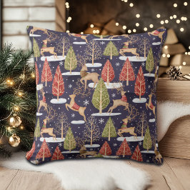 Waldbrandrentiere Winter Kissen