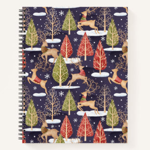 Waldbrandrentiere Winter Notizbuch