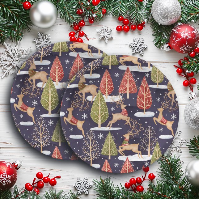 Waldbrandrentiere Winter Pappteller (Von Creator hochgeladen)