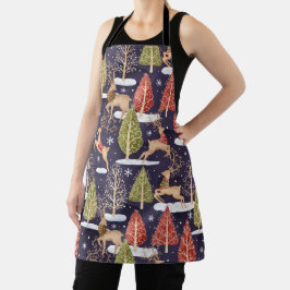 Waldbrandrentiere Winter Schürze