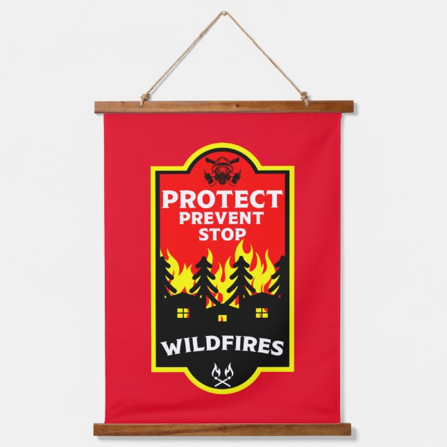 Waldbrandverhütung Wandteppich Mit Holzrahmen (Vorderseite)
