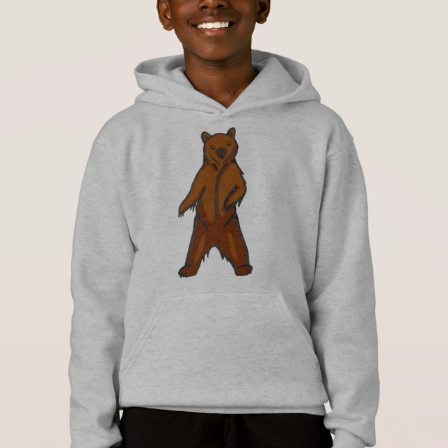 Waldbrauner Grizzlybär Hoodie (Vorderseite)
