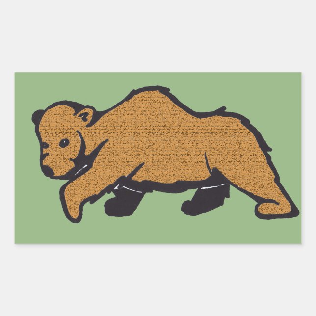 Waldbrauner Grizzlybär Rechteckiger Aufkleber (Vorderseite)