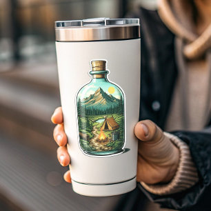 Waldcamping in einer Flasche Vinyl-Aufkleber Auf Aufkleber