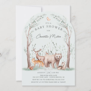 Walde Tiere Baby Shower Einladung
