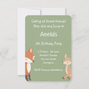 Waldeinladung zum Geburtstag Ankündigung