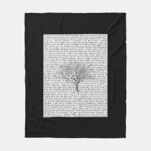 Walden Holz-literarische Text-Fleece-Decke Fleecedecke