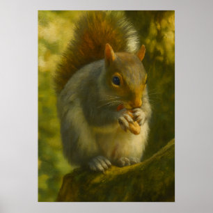 Waldeneichhörnchen - Realistische Wildnis Kunst Poster