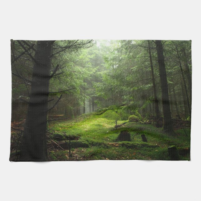 Wälder | Auvergne Frankreich Geschirrtuch (Horizontal)