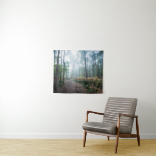 Wälder Dark Foggy Woods Norfolk Vereinigtes Köni Wandteppich