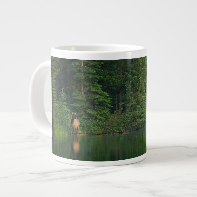 Wälder | Elch im Banff-Nationalpark Alberta Jumbo-Tasse (Vorderseite Links)