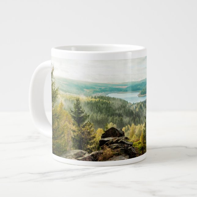 Wälder | Erzgebirge Deutschland Jumbo-Tasse (Vorderseite Links)