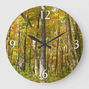 Wälder in Gelben Blätter Herbstlandschaft Große Wanduhr