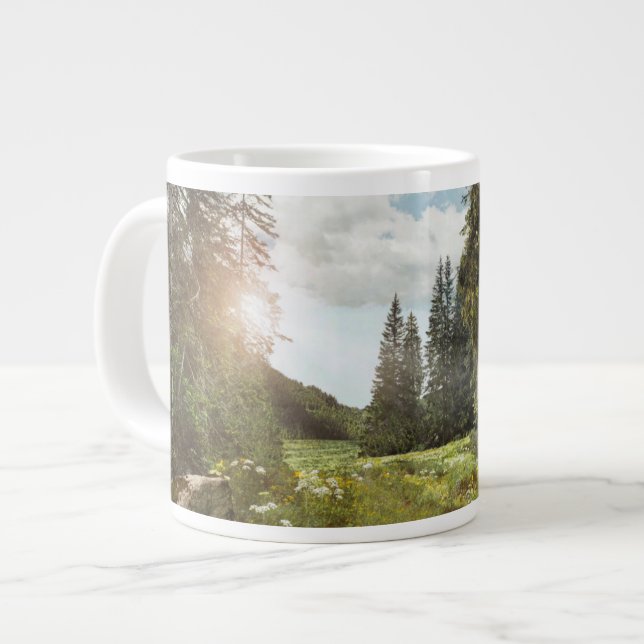 Wälder | Sun Peeking Thru Jumbo-Tasse (Vorderseite Links)