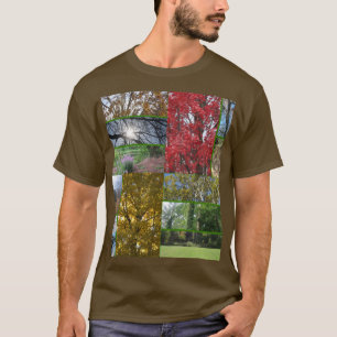 Wälder und Baumkronen auf Braunen T-Shirt