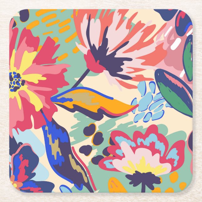 Wälder und Rose Rechteckiger Pappuntersetzer (Vorderseite)