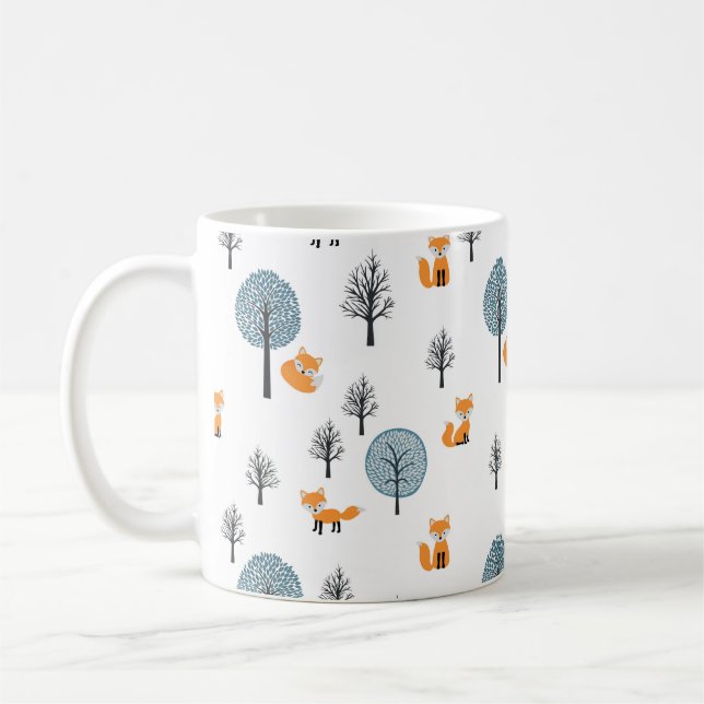 Wälder: Vintager weißer Hintergrund Kaffeetasse (Links)