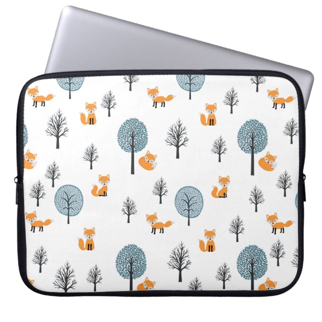 Wälder: Vintager weißer Hintergrund Laptopschutzhülle (Vorderseite)
