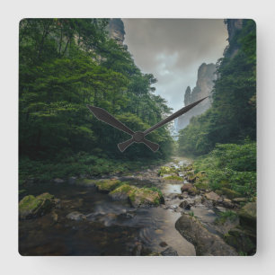 Wälder Zhangjiajajie National Forest Park Quadratische Wanduhr