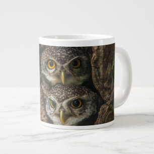 Wälder Zwei Eulen schauen Jumbo-Tasse