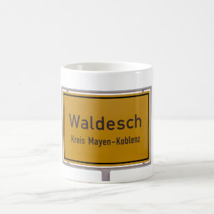 Waldesch Ortsschild Stadt-Grenze-Zeichen Kaffeetasse