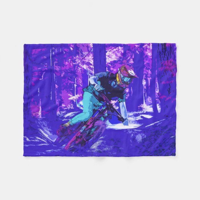 Waldfahrer - BMX Racer Fleecedecke (Vorderseite (Horizontal))