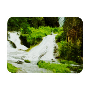 Waldfall im Sommer Abstrakt Magnet