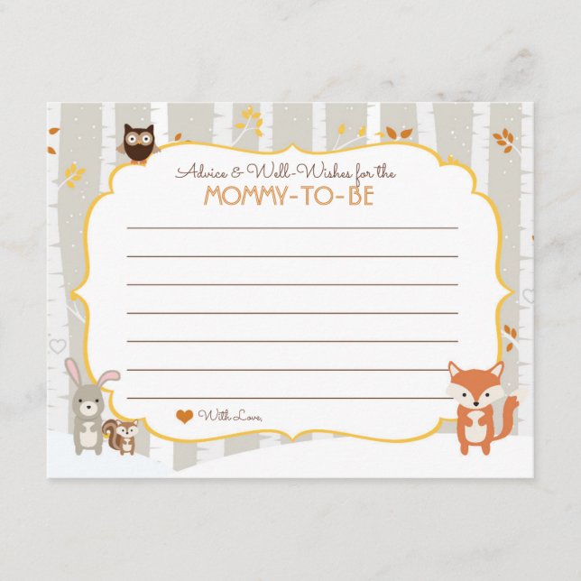 Waldfallkarte / Winter Baby Showcard Hinweiskarte (Vorderseite)