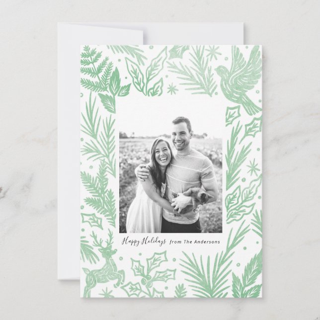 Waldfarbe Feiertagskarte (Vorderseite)