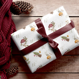 Waldfarbe Woodcolor Woodsy Mushroom Monogram Geschenkpapier