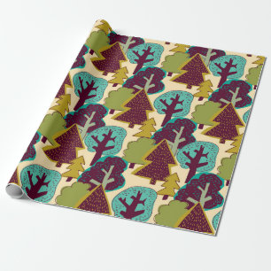 Waldfarben nahtlos Muster. Naturlandschaft Geschenkpapier