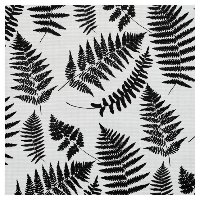 Waldfarn-Muster, Schwarzweiss Stoff (Muster)
